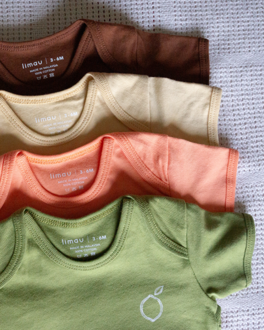 LIMAU short sleeve bodysuit is Malaysian local baby clothing brand.