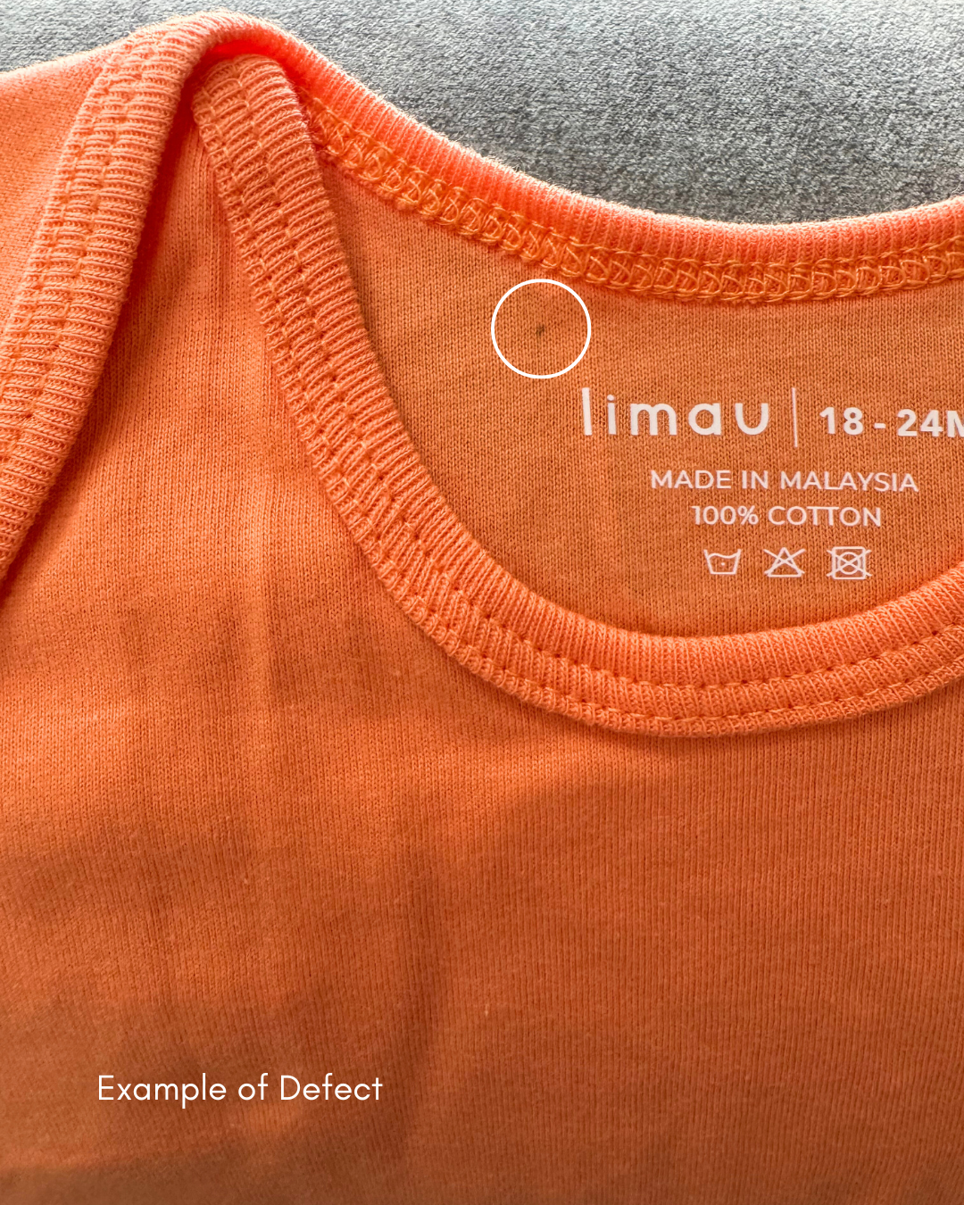 Short Sleeve Bodysuit - Salmon 18-24M (Defect)