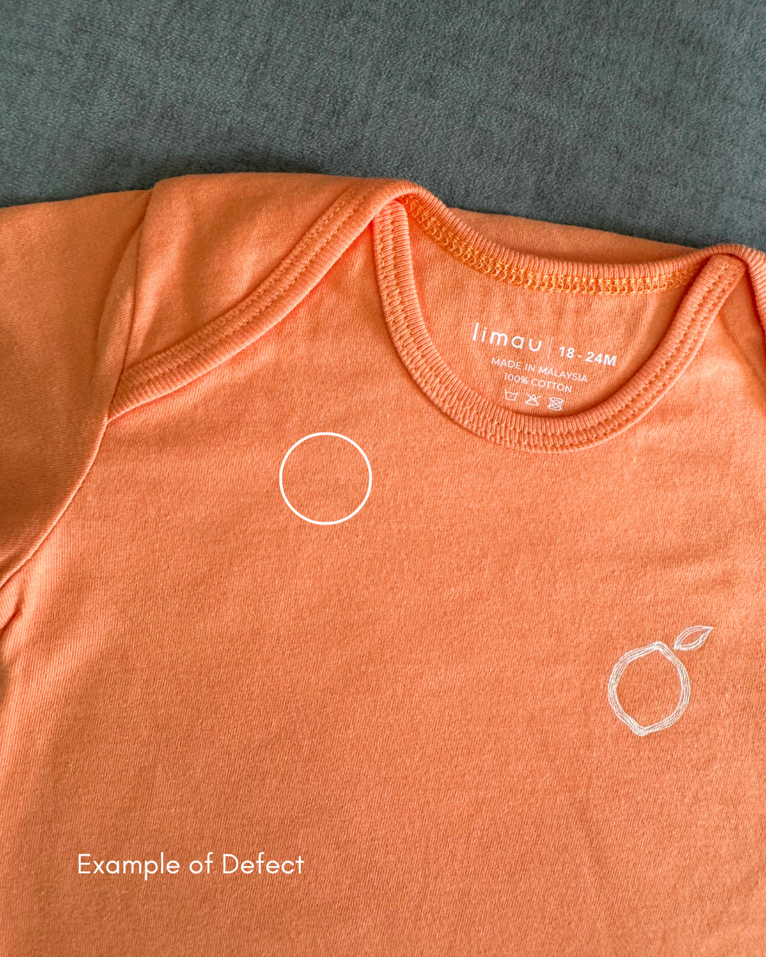 Short Sleeve Bodysuit - Salmon 18-24M (Defect)