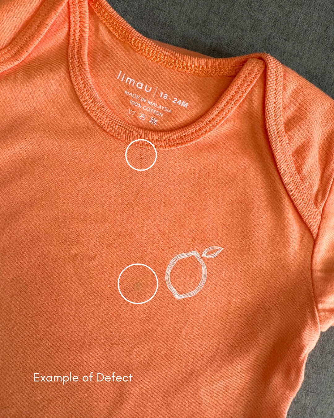 Short Sleeve Bodysuit - Salmon 18-24M (Defect)