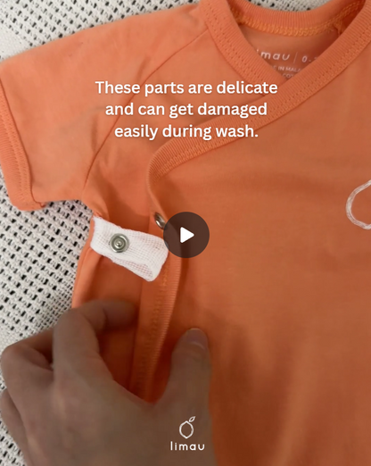 Limau's Kimono Bodysuit needs a little extra love and care - wash our Kimono Bodysuit using a laundry bag to protect the side snap and inner drawstring to avoid damage during washing.